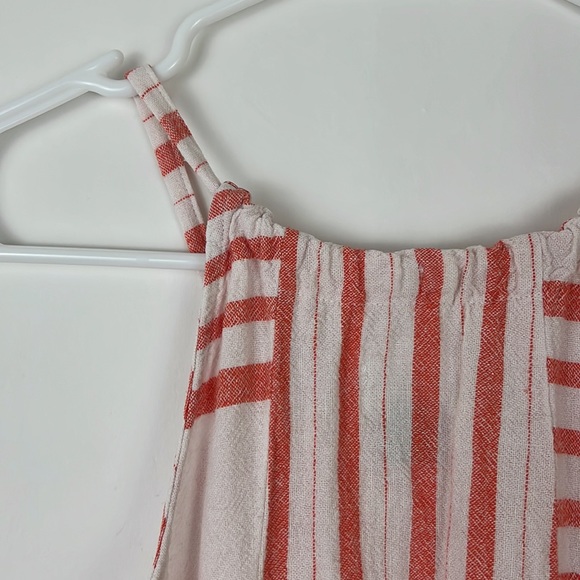 OLD NAVY linen sundress coral and white with pockets XS - Picture 4 of 12